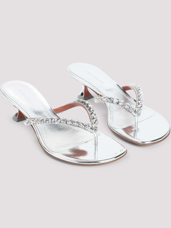 AMINA MUADDI: sandals online - Gigi Thong Mirror Sandals