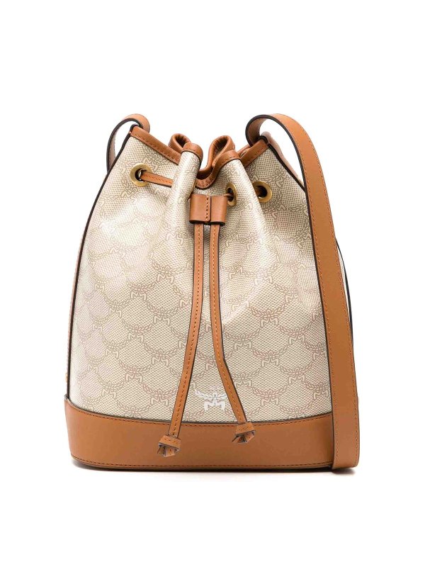 MCM: cross body bags - Medium Himmel Drawstring Bag