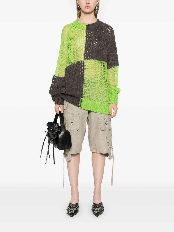 Acne Studios: Strickpullover mit Rundhalsausschnitt online - Rundhalspullover - Grün