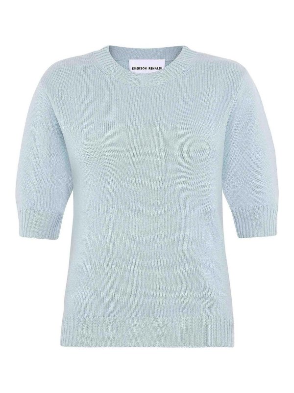 EMERSON RENALDI: Strickpullover mit Rundhalsausschnitt - Rundhalspullover - Blau