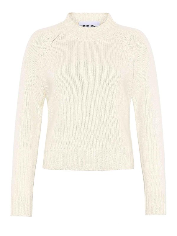 EMERSON RENALDI: Strickpullover mit Rundhalsausschnitt - Rundhalspullover - Weiß