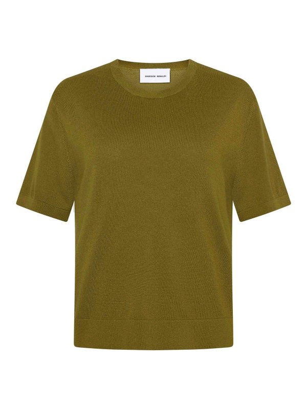 EMERSON RENALDI: crew necks - Cropped Short-Sleeve Sweater