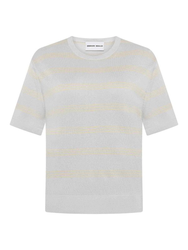 EMERSON RENALDI: crew necks - Cropped Short-Sleeve Sweater