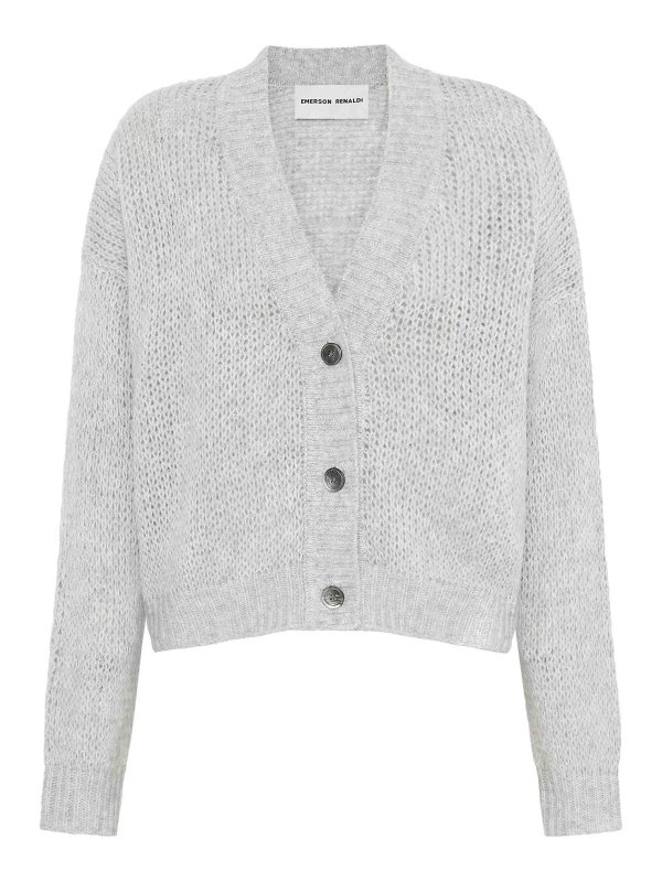 EMERSON RENALDI: cardigans - Cropped Oversized Cardigan