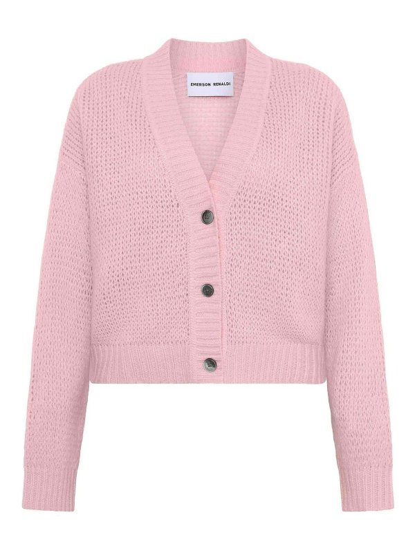 EMERSON RENALDI: cardigans - Cropped Oversized Cardigan