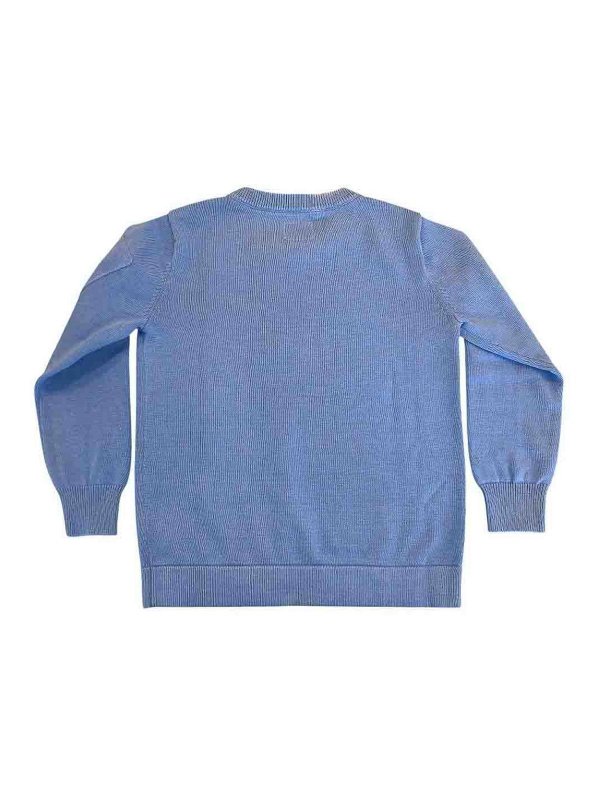 C.P. COMPANY: crew necks online - HIGHLUM BLUE PULLOVER WITH LOGO on the sleeve