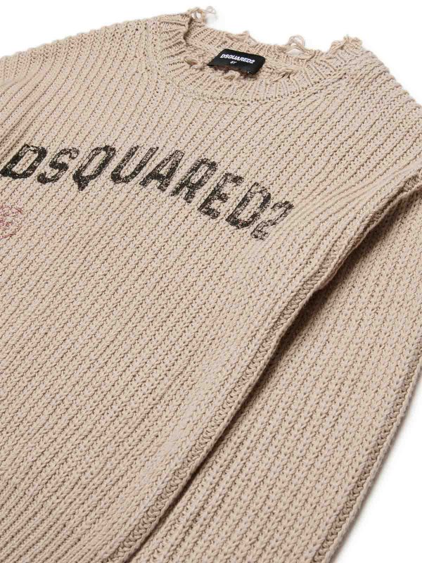 The Best Shops DSQUARED2: Col bateau - Pull Col Bateau - Beige