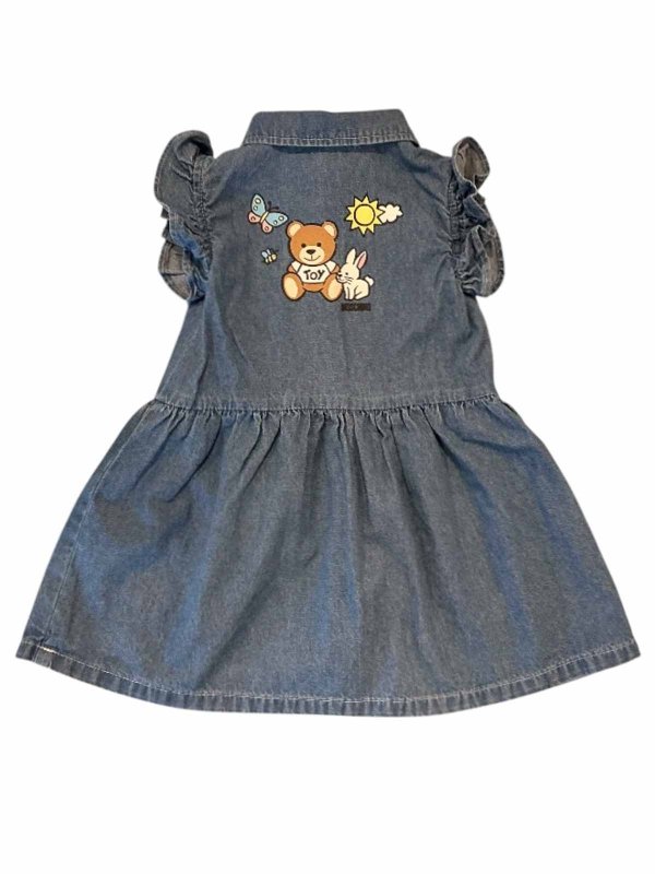 Moschino Kids: ニーレングスドレス online - 膝丈ドレス - デニム