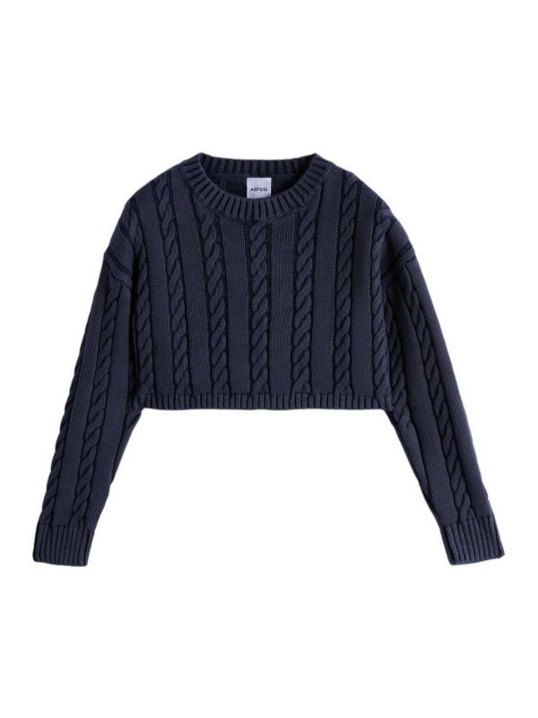 ASPESI: boat necks - Blue tricot shirt