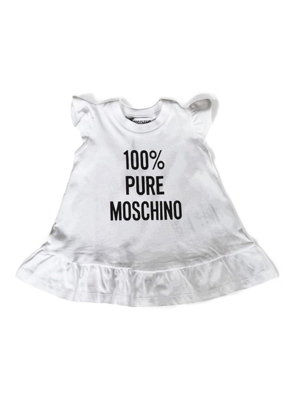 Moschino Kids: Knielange Kleider - Knielanges Kleid - Weiß