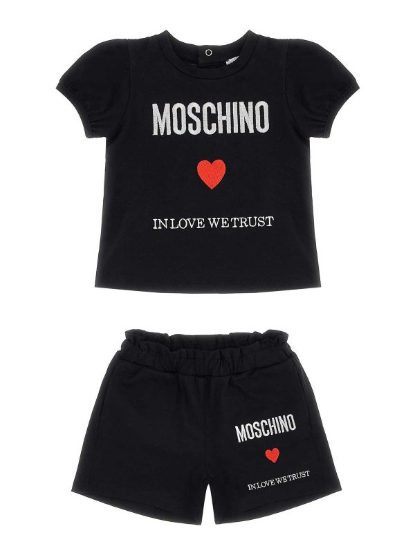 Moschino Kids: Chándales - Mono - Negro