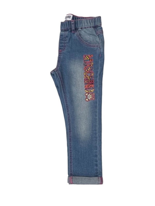 The Best Shops Moschino Kids: bootcut jeans - Jeans with multi logo