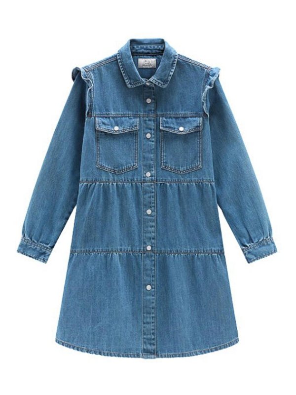 WOOLRICH: Knielange Kleider - Knielanges Kleid - Blau