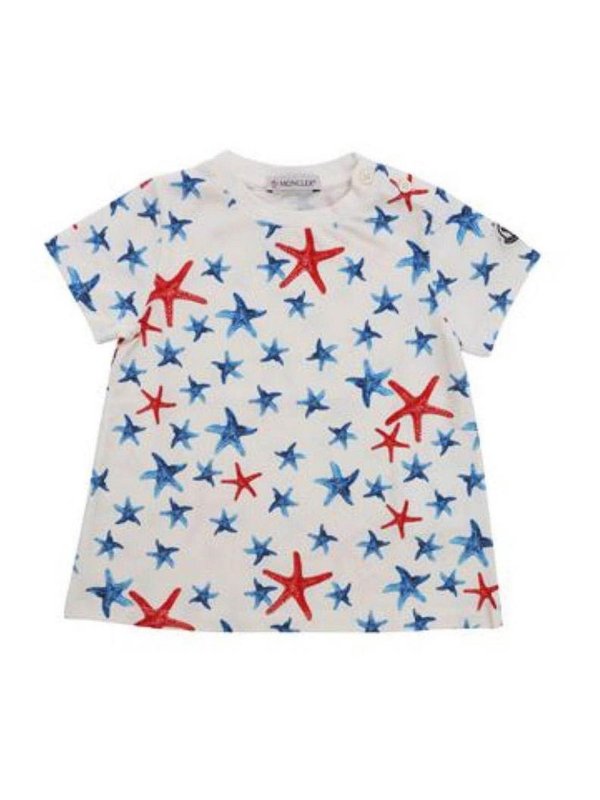 MONCLER JR: t-shirt - T-Shirt Bianca Con Stappa