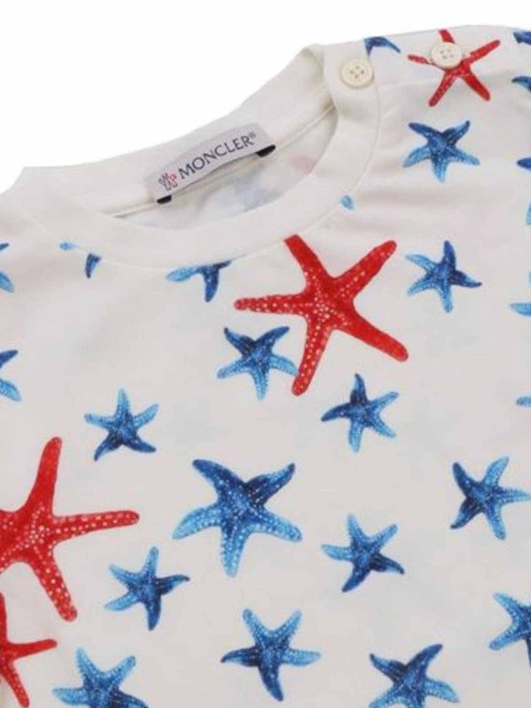 The Best Shops MONCLER JR: t-shirt - T-Shirt Bianca Con Stappa