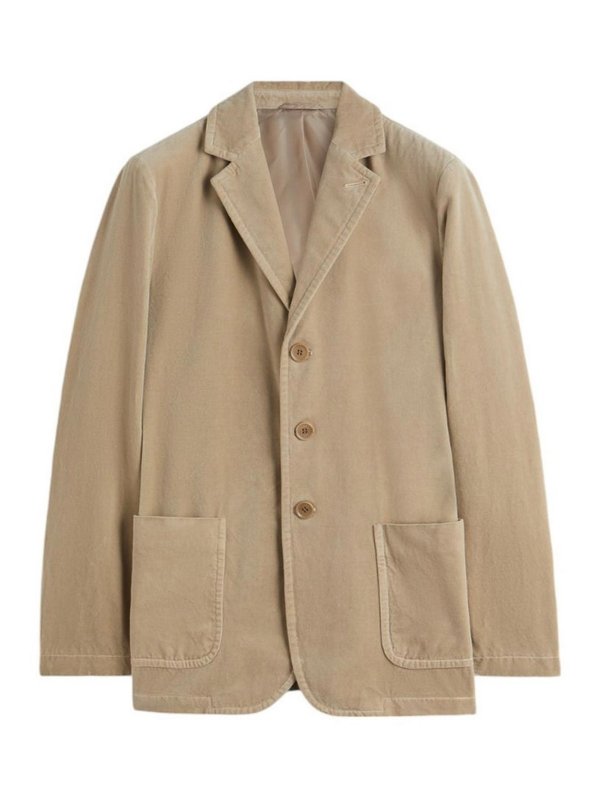ASPESI: casual jackets - Velvet sandwood jacket -