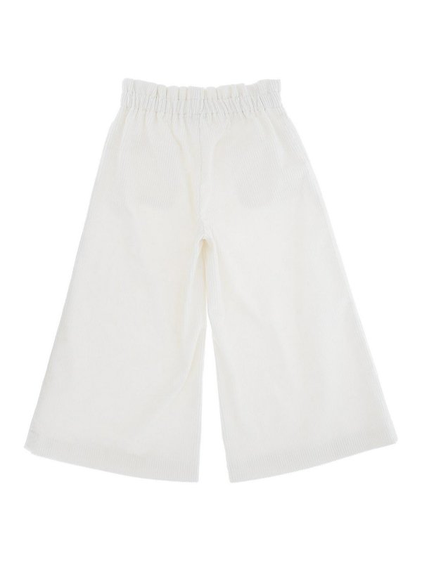DONDUP: casual trousers - White velvet trousers