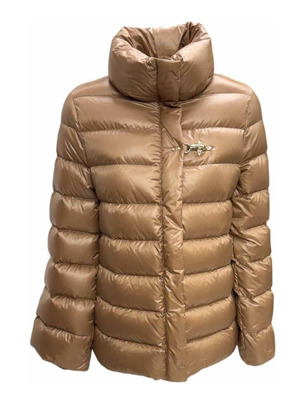 FAY: knee length coats - Piuma feather hood with hook