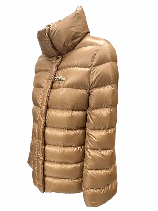 FAY: knee length coats online - Piuma feather hood with hook