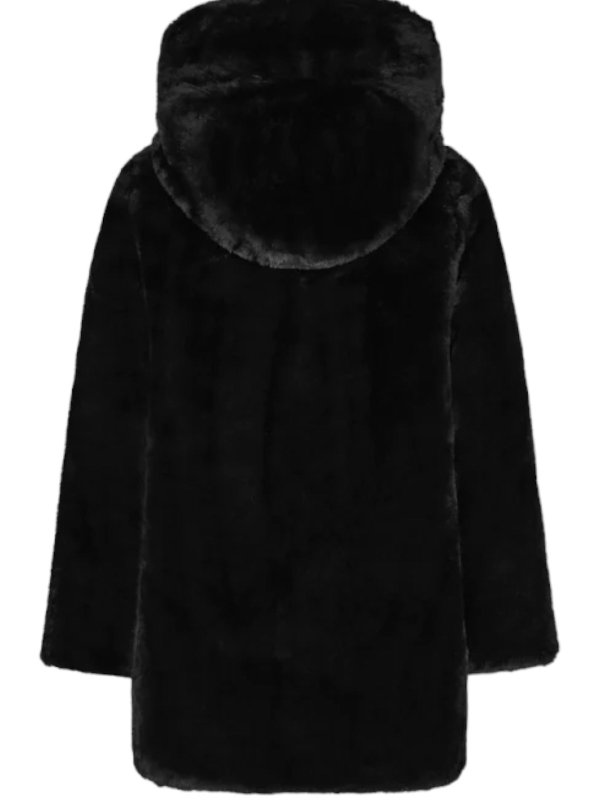 The Best Shops Save The Duck: Fur & Shearling Coats - Flora eco fur with hood