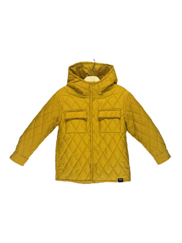 ASPESI: padded jackets - Ocher yellow quilted duvet