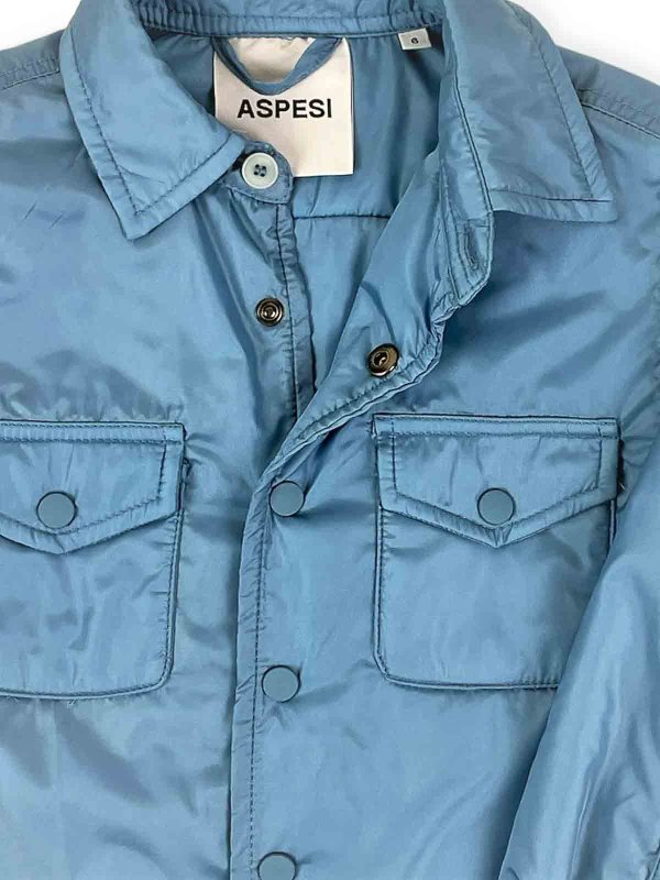 The Best Shops ASPESI: Manteaux au genou - Manteau Au Genou - Bleu Clair