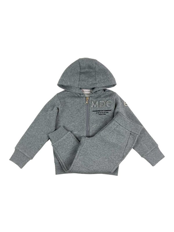 MONCLER JR: Strickpullover mit Rundhalsausschnitt - Rundhalspullover - Grau