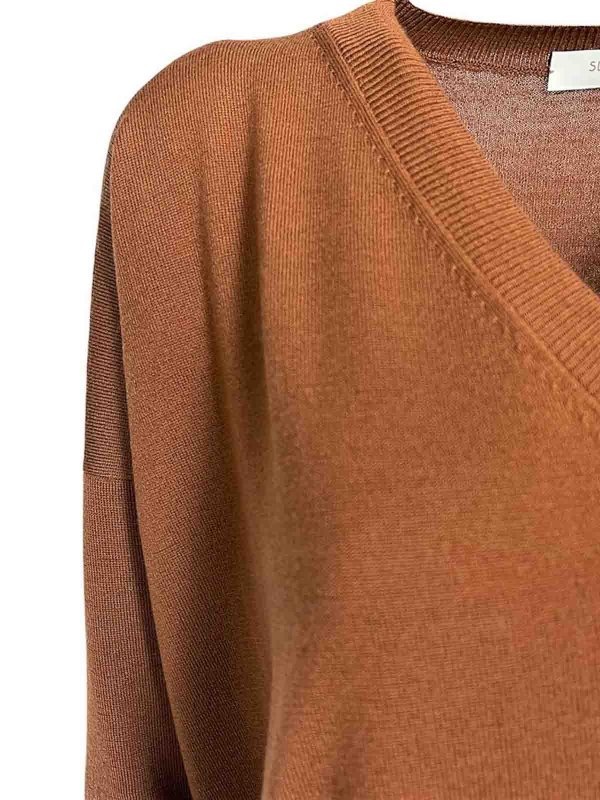 The Best Shops ZANONE: U-Boot-Ausschnitt - U-Boot-Pullover - Braun