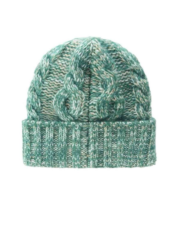 WOOLRICH: hats & caps online - Wool and Mohair melange green mantem cap