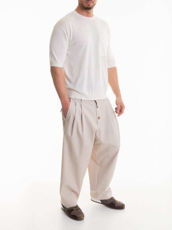 MOSCHINO: Strickpullover mit Rundhalsausschnitt online - Rundhalspullover - Weiß