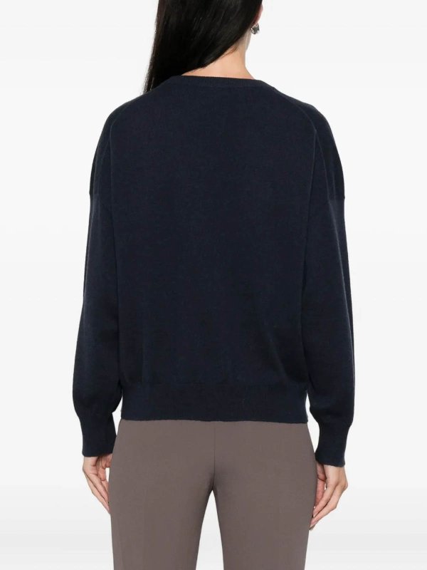Pull Col Rond - Bleu shop online: BRUNELLO CUCINELLI