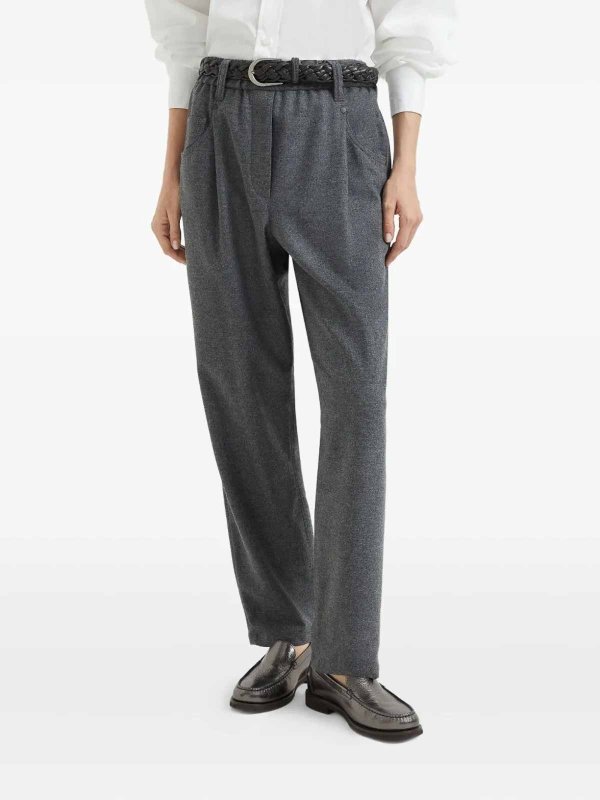 パンツ BRUNELLO CUCINELLI Woman Pants Grey MB162P8417 C032 Brunello Cucinelli Grey pants - Grey - Women | MB162P8417C032