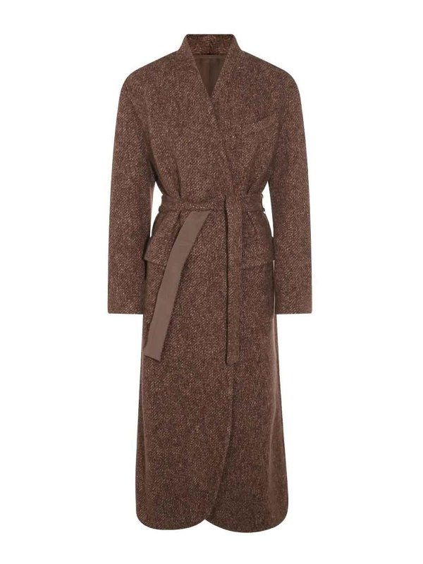 BRUNELLO CUCINELLI: ショートコート - ショートコート - ブラウン