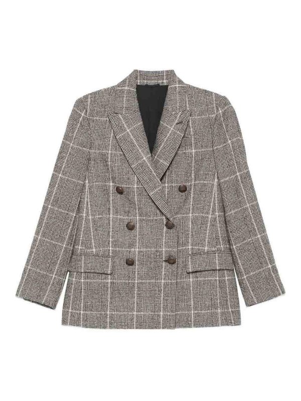 BRUNELLO CUCINELLI: blazers - Check Blazer