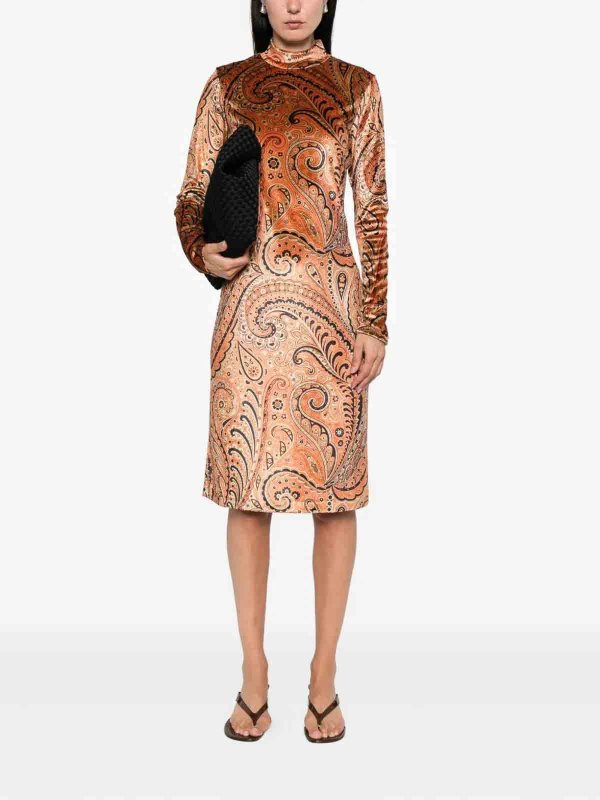 The Best Shops ETRO: Knielange Kleider - Knielanges Kleid - Orange