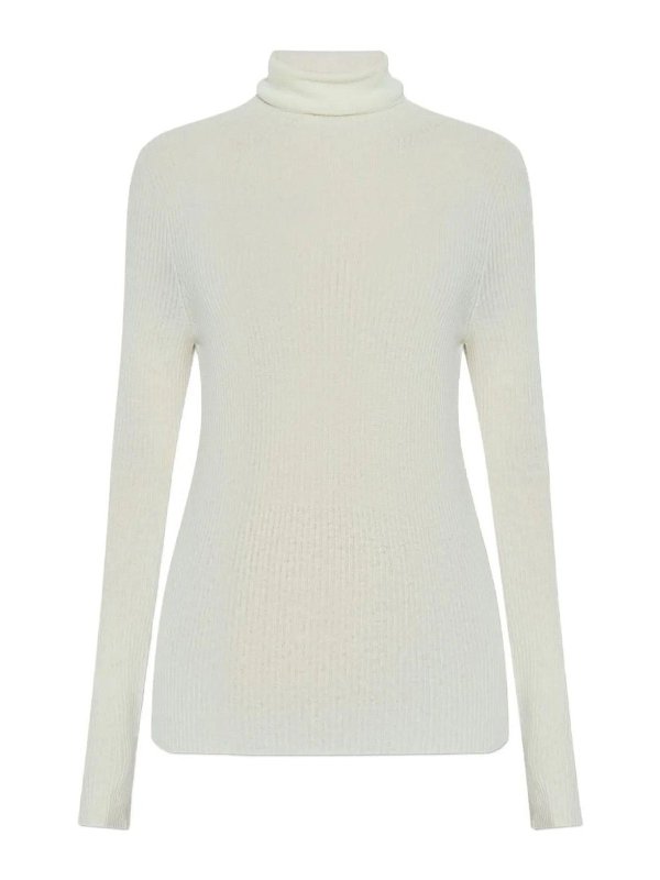 FABIANA FILIPPI: Strickpullover mit Rundhalsausschnitt - Rundhalspullover - Weiß