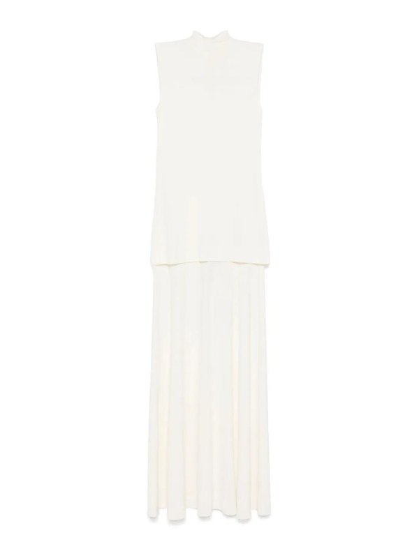 JIL SANDER: ニーレングスドレス - 膝丈ドレス - 白