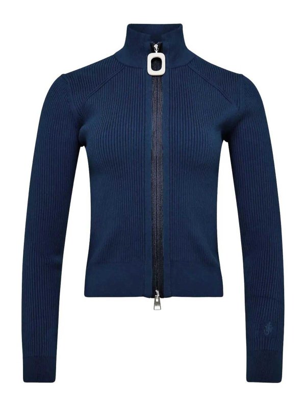 J.W. ANDERSON: cardigans - Fitted Zip Up Cardigan