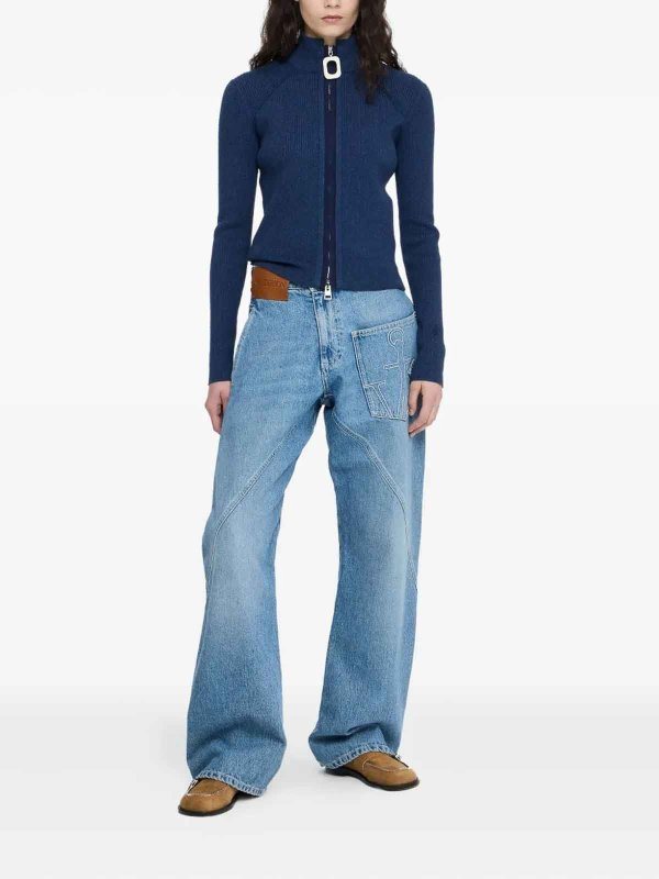 The Best Shops J.W. ANDERSON: cardigans - Fitted Zip Up Cardigan