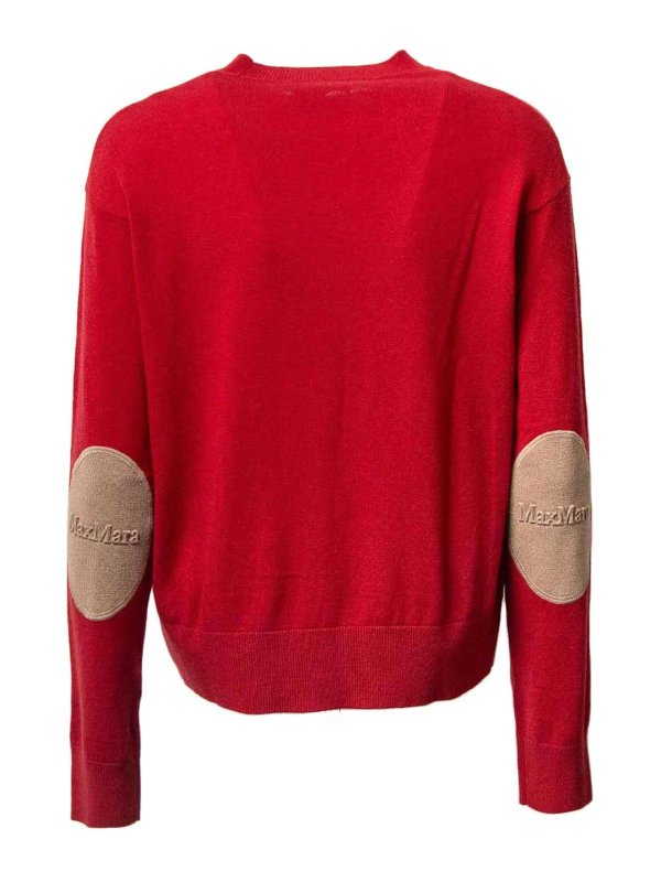 Max Mara: Strickpullover mit Rundhalsausschnitt online - Rundhalspullover - Rot