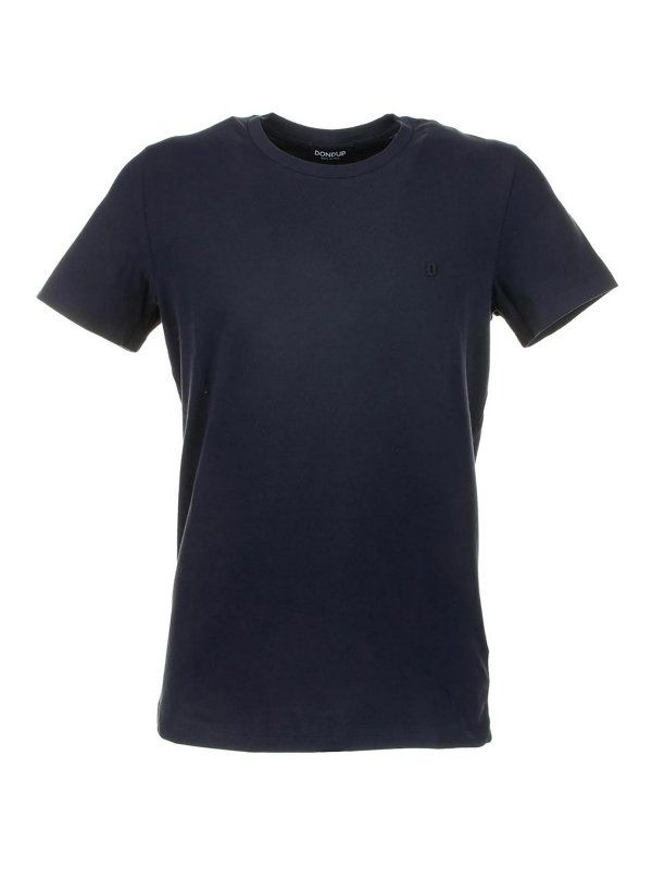 DONDUP: t-shirts - T-Shirt Blu Stretch In Jersey