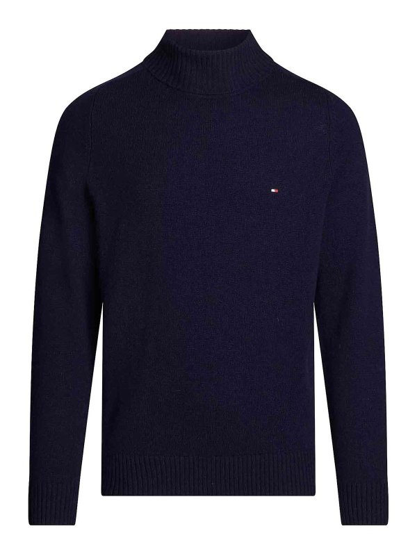 TOMMY HILFIGER: Col roulé & Col polo - Pull Col Roulé - Bleu