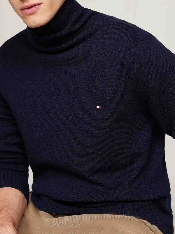 The Best Shops TOMMY HILFIGER: Col roulé & Col polo - Pull Col Roulé - Bleu