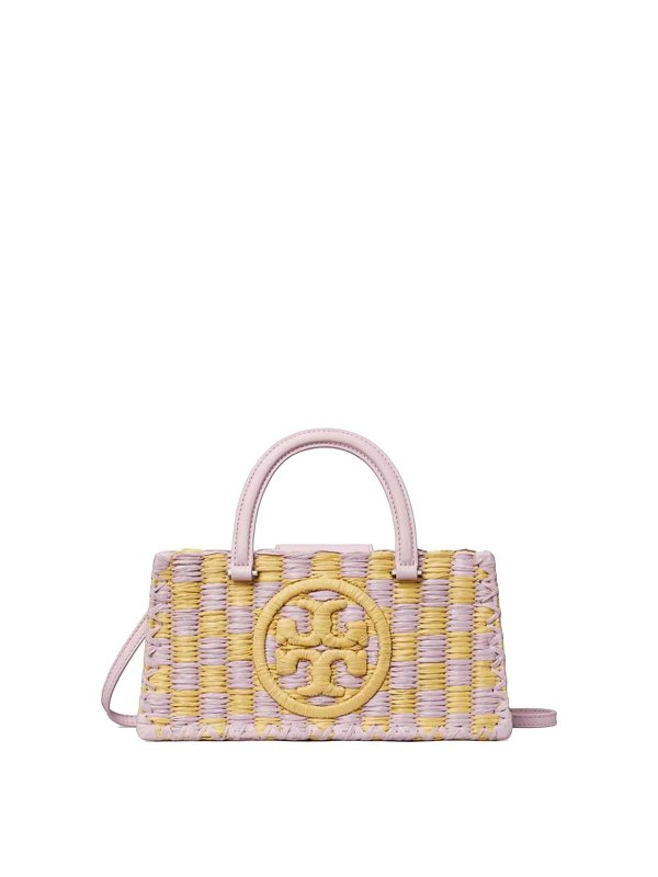 TORY BURCH: cross body bags - Ella bag in hand worked raffia