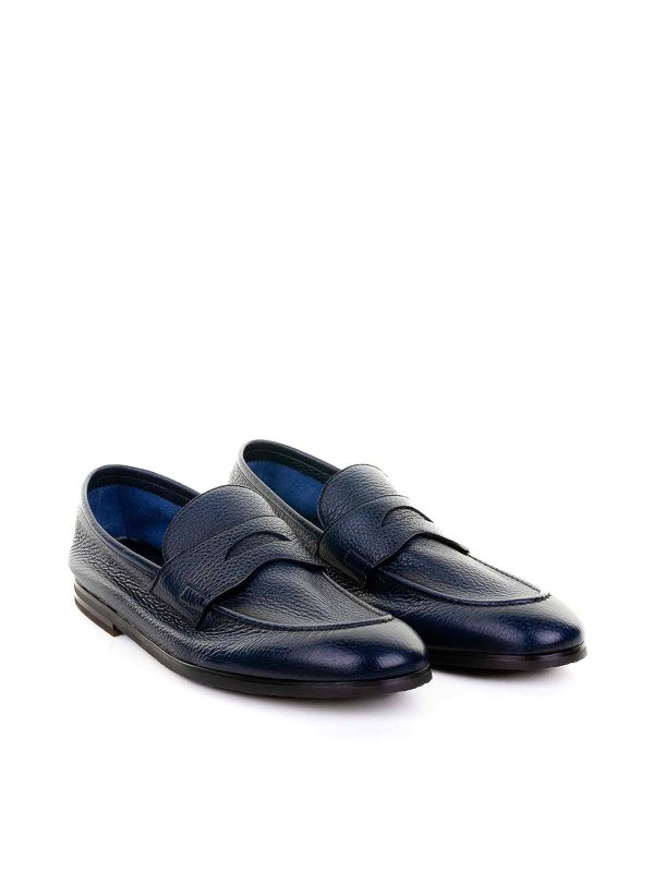 BARRETT: Loafers & Slippers online - Blue leather moccasin