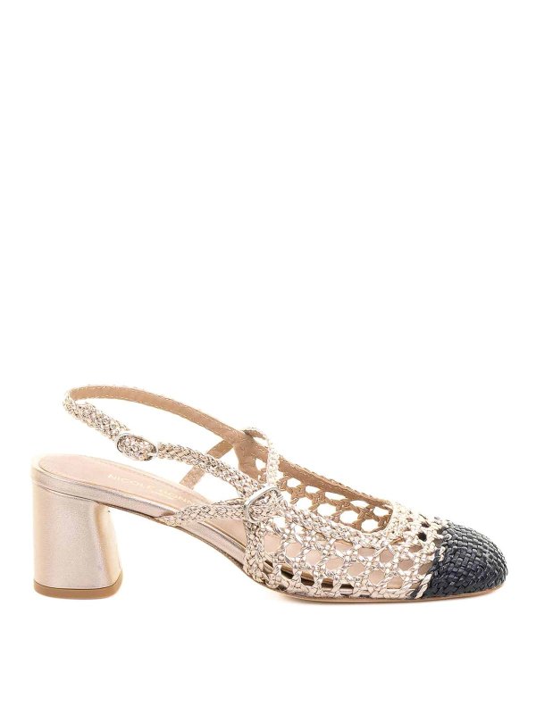 CHANTAL: court shoes - Deccollet Singback Beige leather pierced