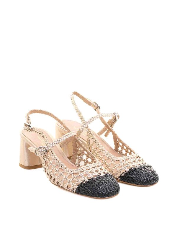 CHANTAL: court shoes online - Deccollet Singback Beige leather pierced