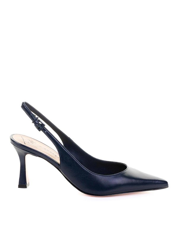 ROBERTO FESTA: court shoes - Dcollet Slingback In Nappa A Punta Blu Navy