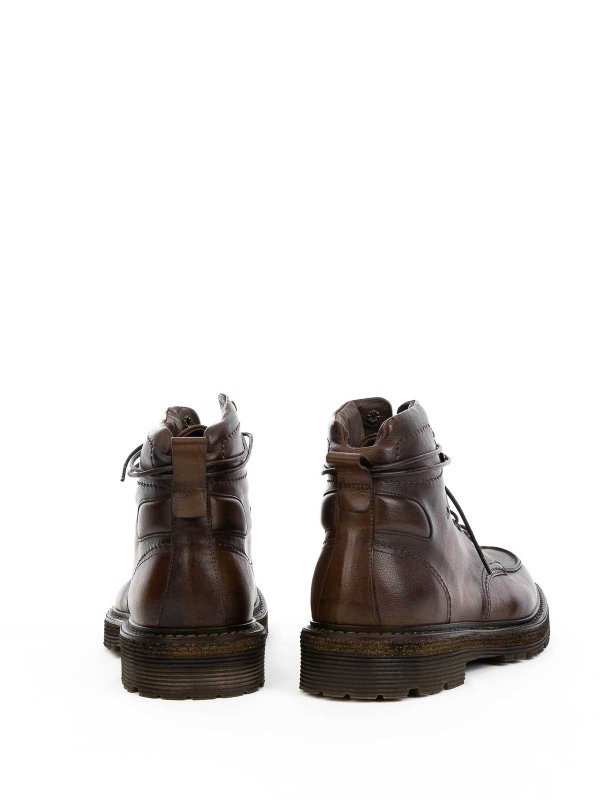 The Best Shops CORVARI: ankle boots - Leather mahogany boot with laces