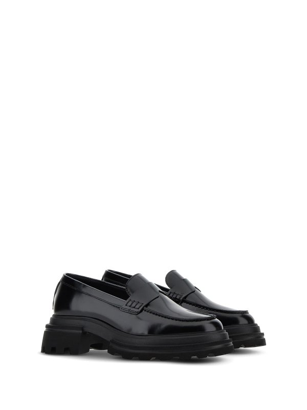 HOGAN: Loafers & Slippers online - H674 black moccasin in leather